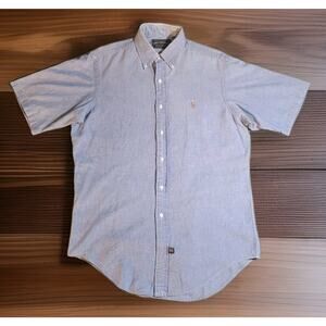 vintage Green Tag POLO COUNTRY RALPH LAUREN 90s short sleeve Denim shirt M blue